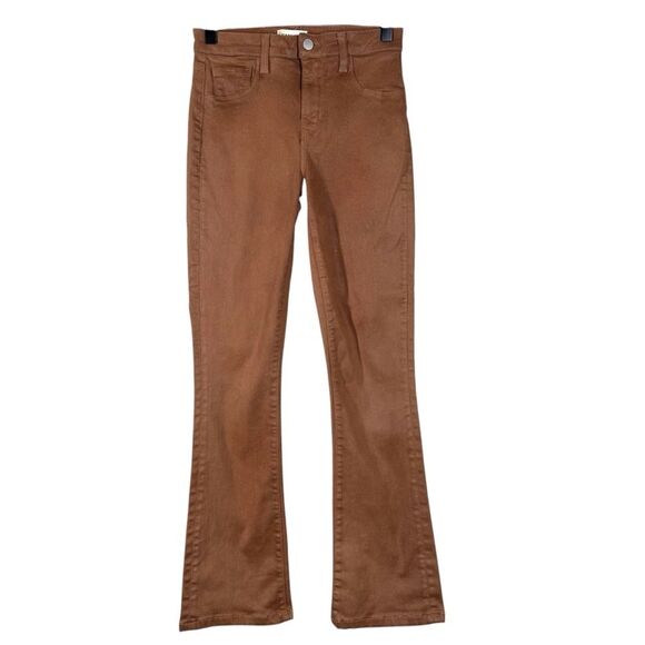 L'Agence Selma High Rise Cappuccino Tan Coated Jeans Bootcut Boho Size 25 - Picture 1 of 6